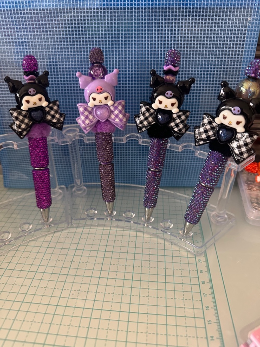 -Inspired Purple Glitter Kids Pen with Bow